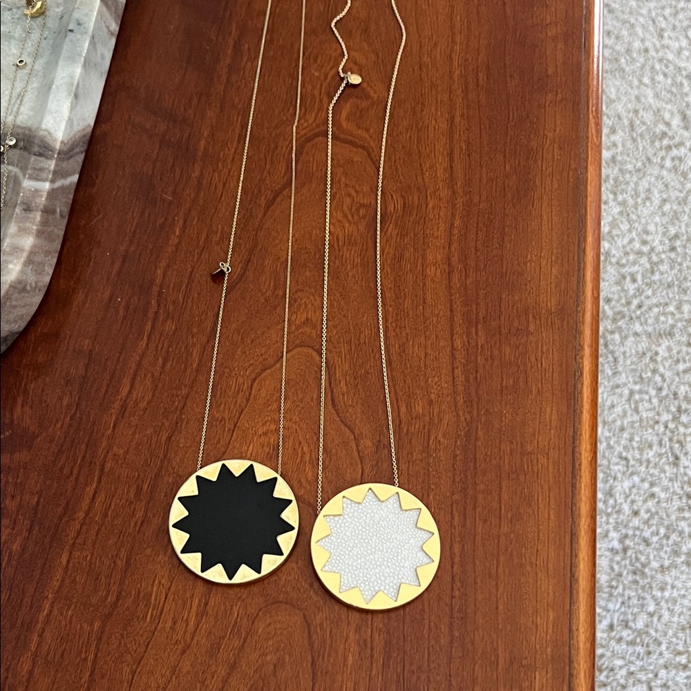 House of Harlow 1960 Black and White Sunburst Necklaces